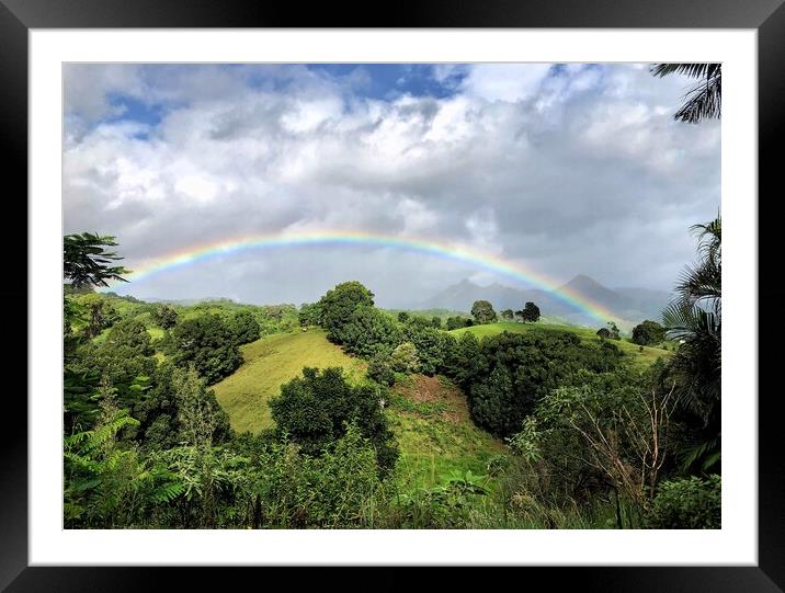 Rainbow over Mount Warning  Framed Mounted Print by Julie Gresty