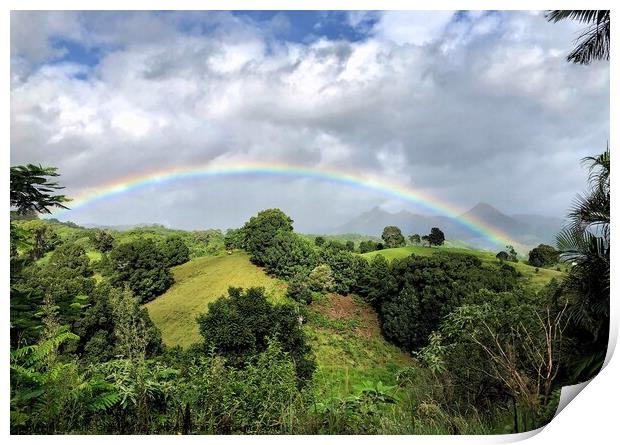 Rainbow over Mount Warning  Print by Julie Gresty