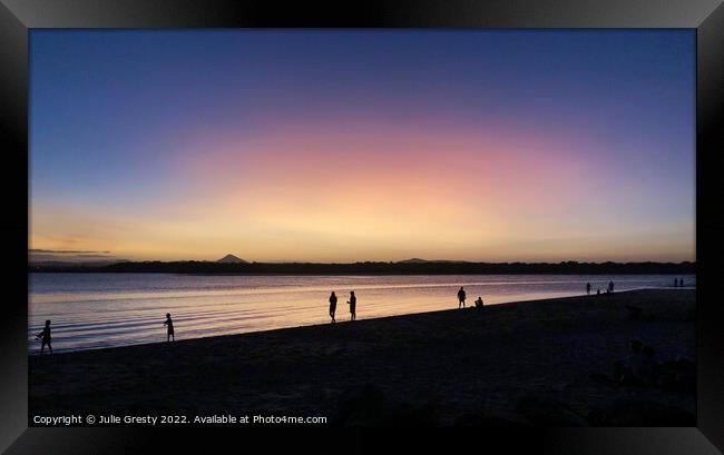 Noosa at Sunset Sunshine Coast Queensland Framed Print by Julie Gresty