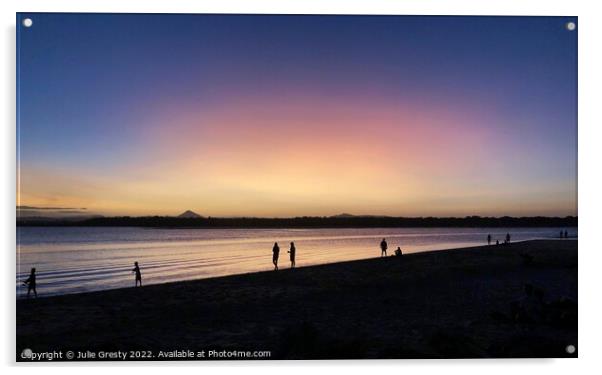 Noosa at Sunset Sunshine Coast Queensland Acrylic by Julie Gresty