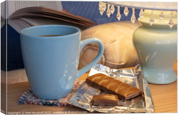 A Quiet Read and Relax with a Snack Canvas Print by Pearl Bucknall