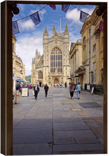 Bath Abbey framed for the Queens Jubilee  Canvas Print by Duncan Savidge