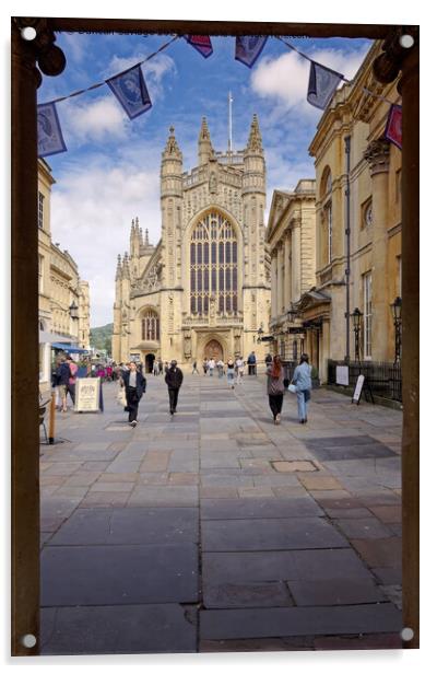 Bath Abbey framed for the Queens Jubilee  Acrylic by Duncan Savidge
