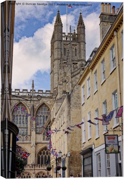 Bath Abbey abstract taken from Church Street Canvas Print by Duncan Savidge