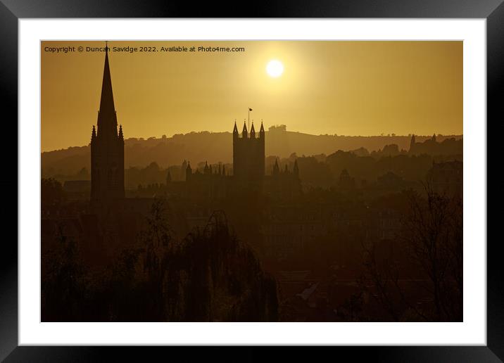Layered sunset across the City of Bath Framed Mounted Print by Duncan Savidge
