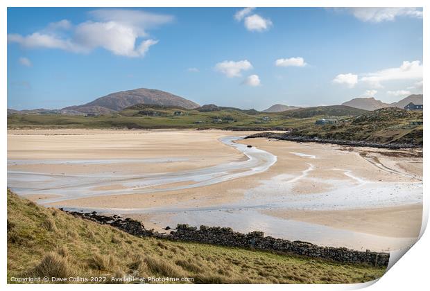 Carnish Beach and Cappadale Sands at Low Tide, Isle of Lewis, Scotland Print by Dave Collins