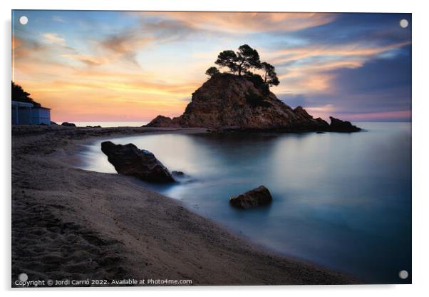 Blue hour at dawn in Cap Roig, Costa Brava, Catalonia - 1 Acrylic by Jordi Carrio