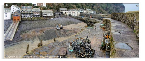 Clovelly Devon Acrylic by Stuart Wyatt