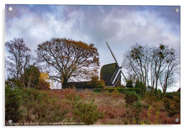 Reigate Heath Windmill Acrylic by Rob Barber