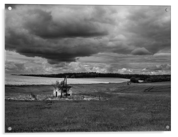 Landscape with abandoned Building near Unesov, Czech Republic Acrylic by Dietmar Rauscher