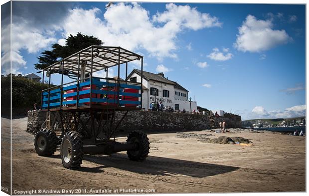 Sea Tractor, Burgh Island Canvas Print by Andrew Berry