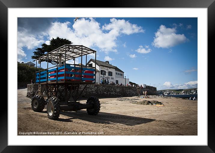 Sea Tractor, Burgh Island Framed Mounted Print by Andrew Berry