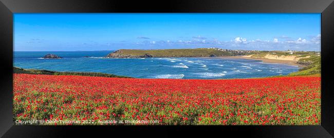 Poppies over the Bay Framed Print by Geoff Tydeman