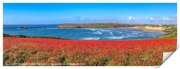 Poppies over the Bay Print by Geoff Tydeman