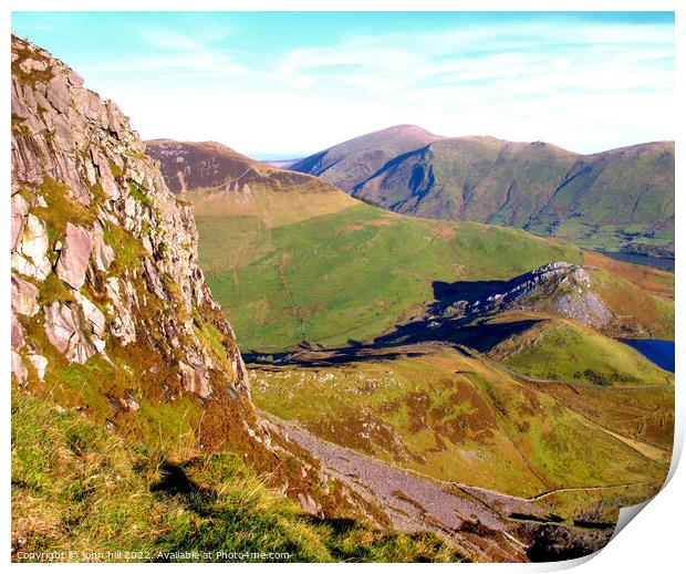 Y Garn (Nantlle Ridge) Moel Eilio Snowdonia Wales Print by john hill