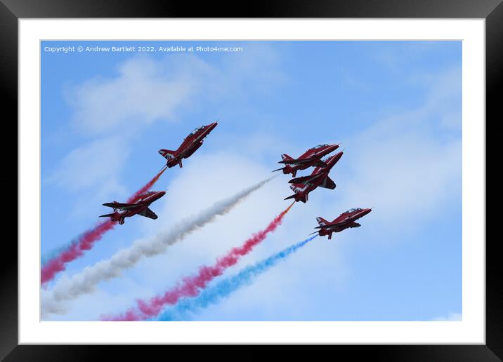 The Red Arrows at RAF Cosford. Framed Mounted Print by Andrew Bartlett