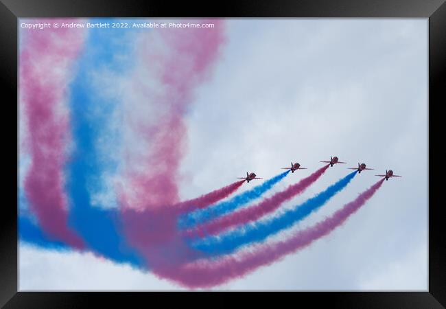 Red Arrows at RAF Cosford Framed Print by Andrew Bartlett