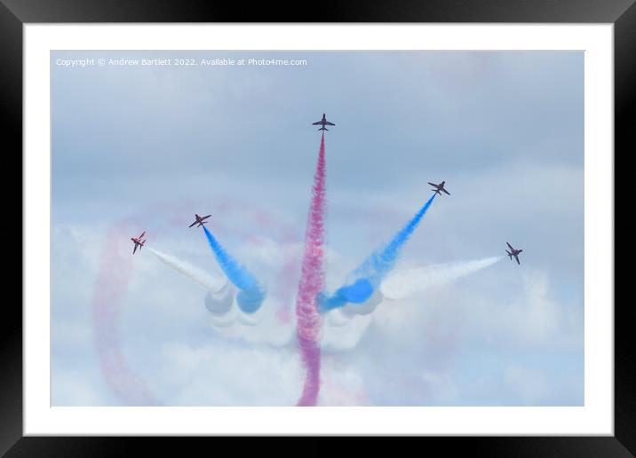 Red Arrows at RAF Cosford Framed Mounted Print by Andrew Bartlett