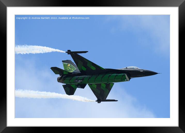 F-16 Viper at RAF Cosford Framed Mounted Print by Andrew Bartlett