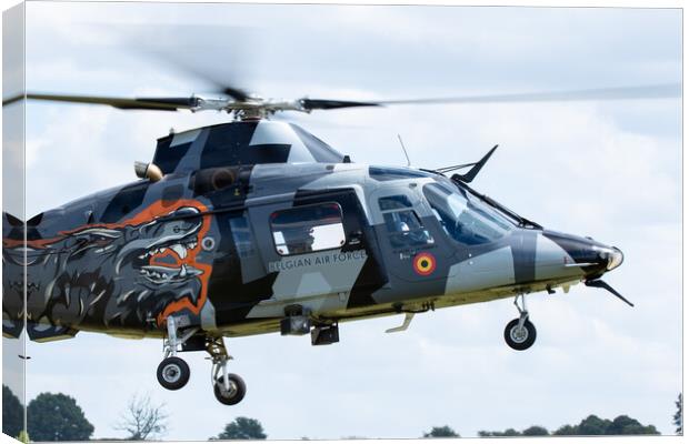 Belgian Air Component A109 Helicopter Canvas Print by J Biggadike