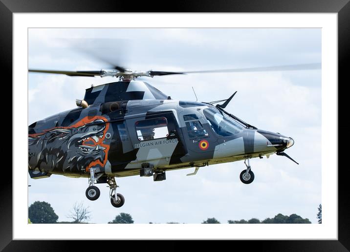 Belgian Air Component A109 Helicopter Framed Mounted Print by J Biggadike
