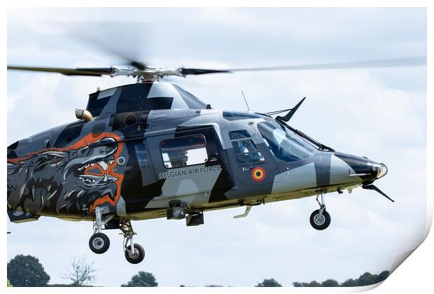 Belgian Air Component A109 Helicopter Print by J Biggadike