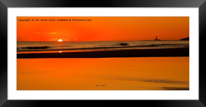 Sunrise in Northumberland - Panorama Framed Mounted Print by Jim Jones