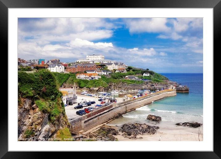 Newquay Harbour Cornwall Framed Mounted Print by Craig Yates