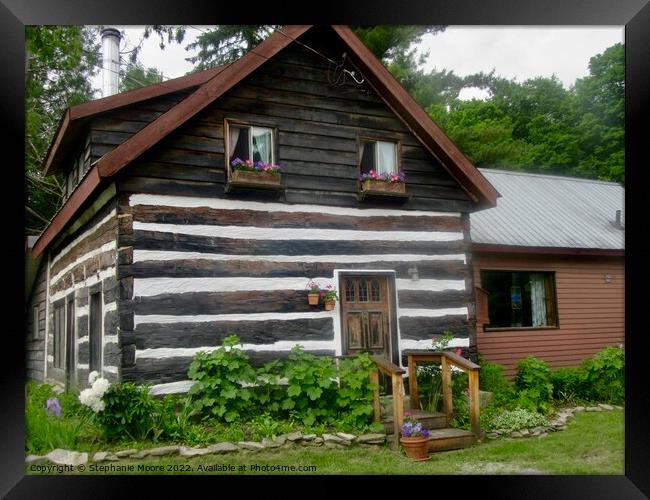 Log Cabin Framed Print by Stephanie Moore