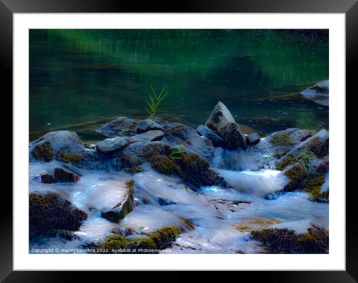 River Waters Trickling Over Stones Framed Mounted Print by Maciej Czuchra