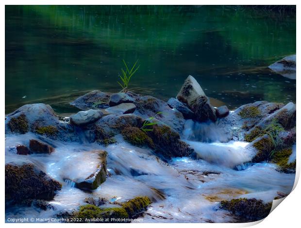 River Waters Trickling Over Stones Print by Maciej Czuchra