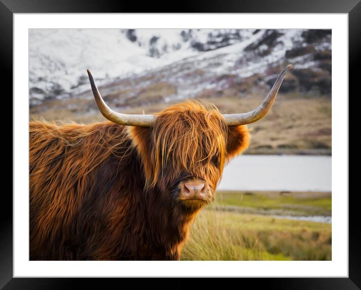 Highland Cow Framed Mounted Print by Don  Lumsden 