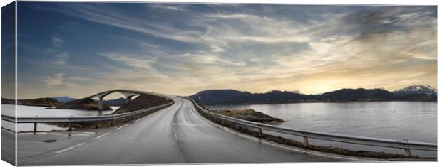 The Storseisundet Bridge Norway Canvas Print by kathy white