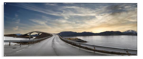 The Storseisundet Bridge Norway Acrylic by kathy white