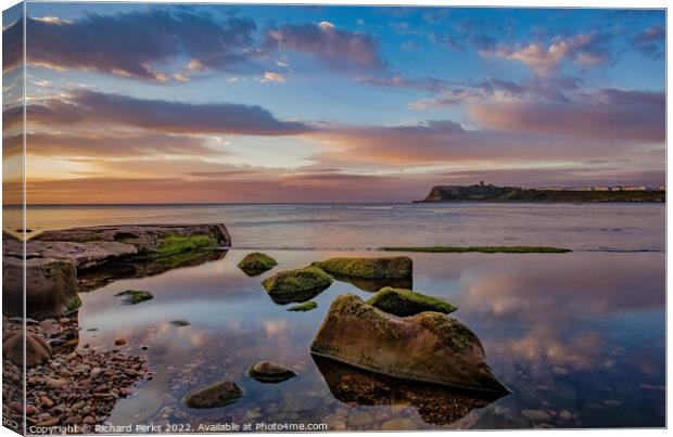 Scarborough North Bay reflections Canvas Print by Richard Perks