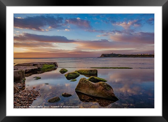 Scarborough North Bay reflections Framed Mounted Print by Richard Perks