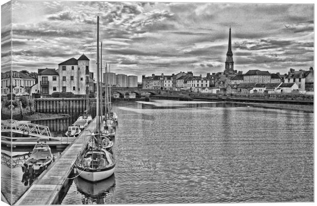 Abstract Ayr town and marina Canvas Print by Allan Durward Photography