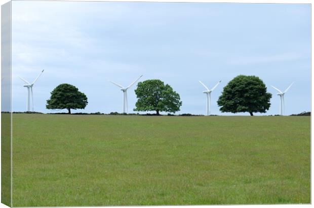 Windmills between the trees Canvas Print by Roy Hinchliffe