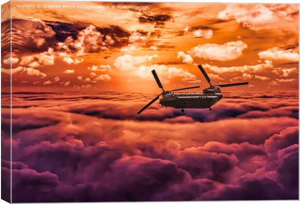 Chinook above the clouds Canvas Print by Stephen Pimm