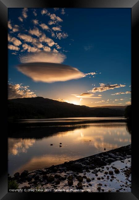 Lenticular Cloud Sunset Grasmere Lake District Framed Print by Craig Yates