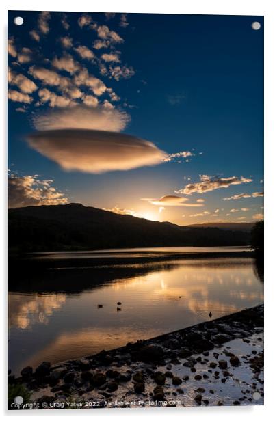 Lenticular Cloud Sunset Grasmere Lake District Acrylic by Craig Yates
