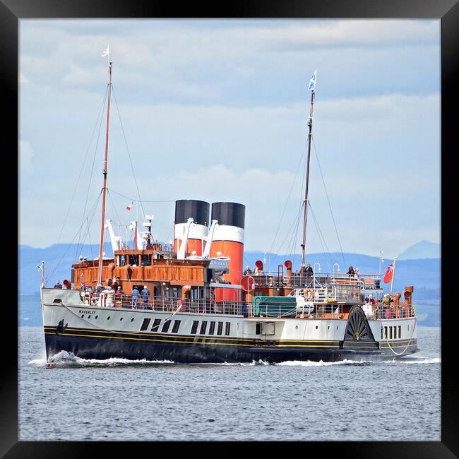 PS Waverleyon approach to Brodick, Arran Framed Print by Allan Durward Photography