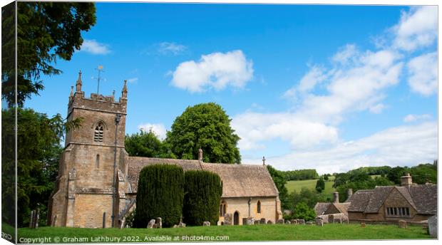 Church of St. Peter, Upper Slaughter Canvas Print by Graham Lathbury