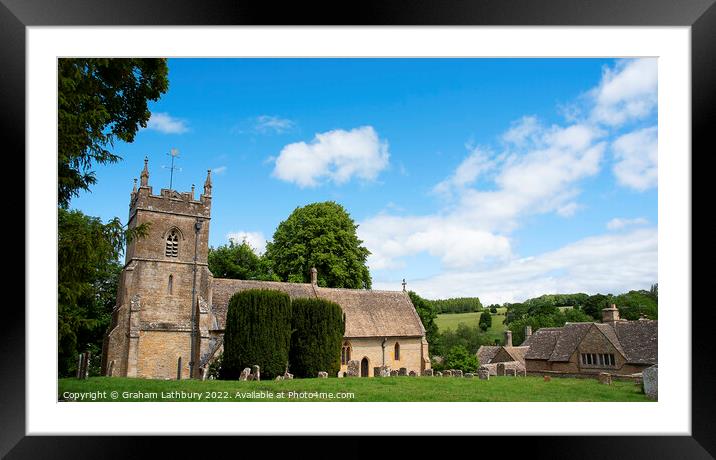 Church of St. Peter, Upper Slaughter Framed Mounted Print by Graham Lathbury