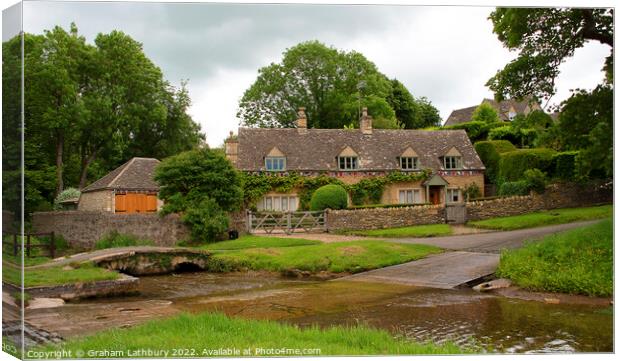 Upper Slaughter - Cotswolds Canvas Print by Graham Lathbury