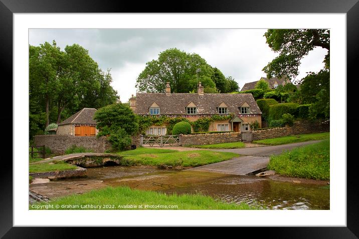 Upper Slaughter - Cotswolds Framed Mounted Print by Graham Lathbury