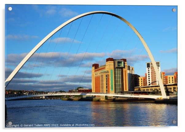 Gateshead Millennium Bridge, Newcastle upon Tyne,  Acrylic by Geraint Tellem ARPS