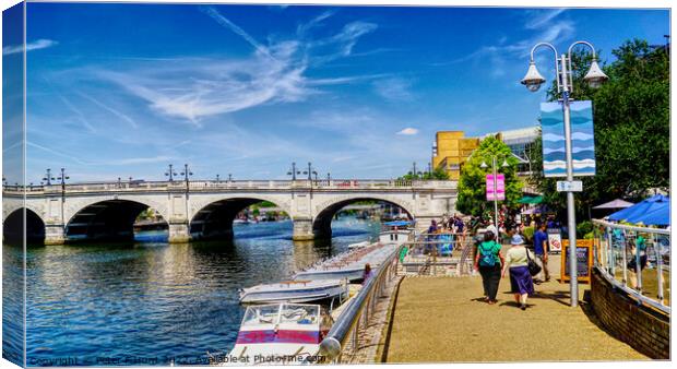 Waterfront At Kingston upon Thames Canvas Print by Peter F Hunt