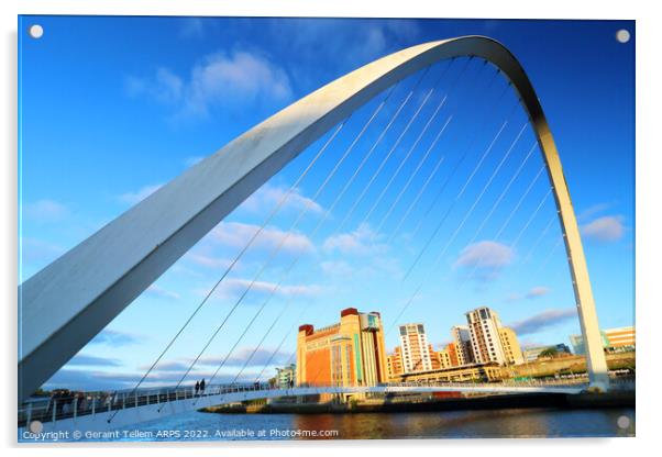Gateshead Millennium Bridge, Newcastle upon Tyne, England, UK Acrylic by Geraint Tellem ARPS