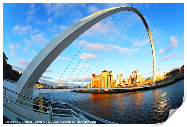 Gateshead Millennium Bridge, Newcastle upon Tyne, England, UK Print by Geraint Tellem ARPS
